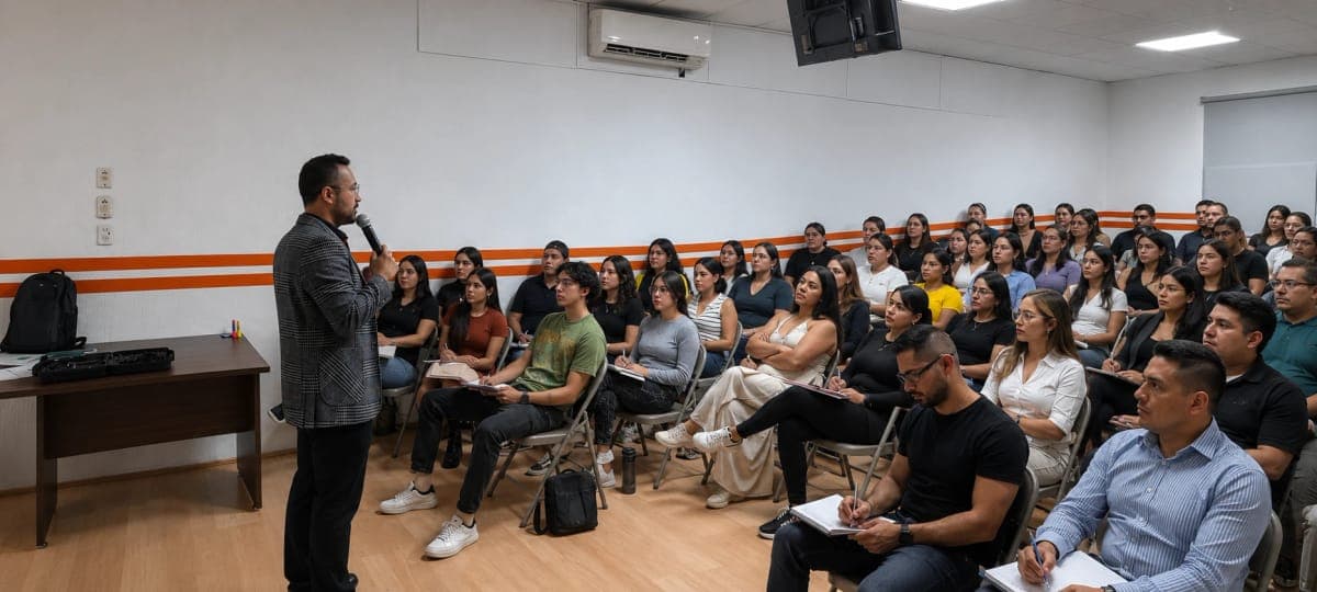 Angel Balbuena impartiendo un taller